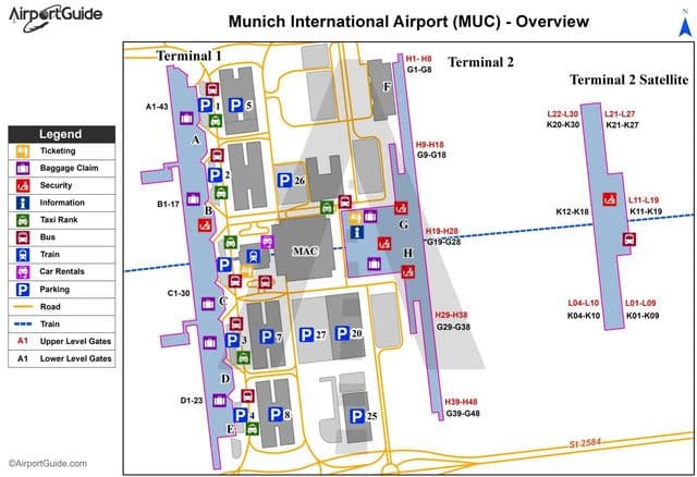 Munich airport terminal map