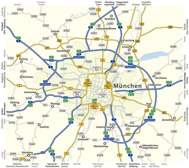 Munich roads map