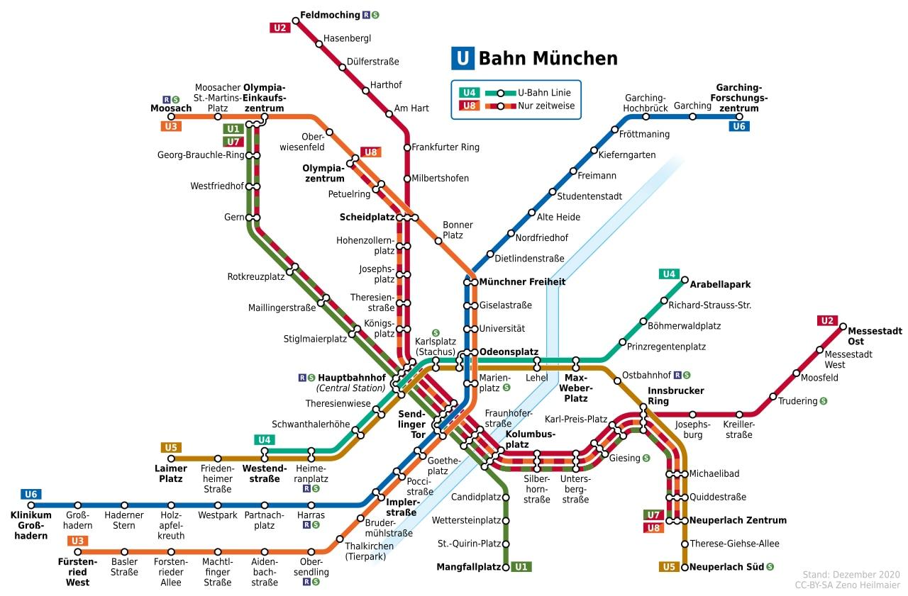 Mapa Metro Munich