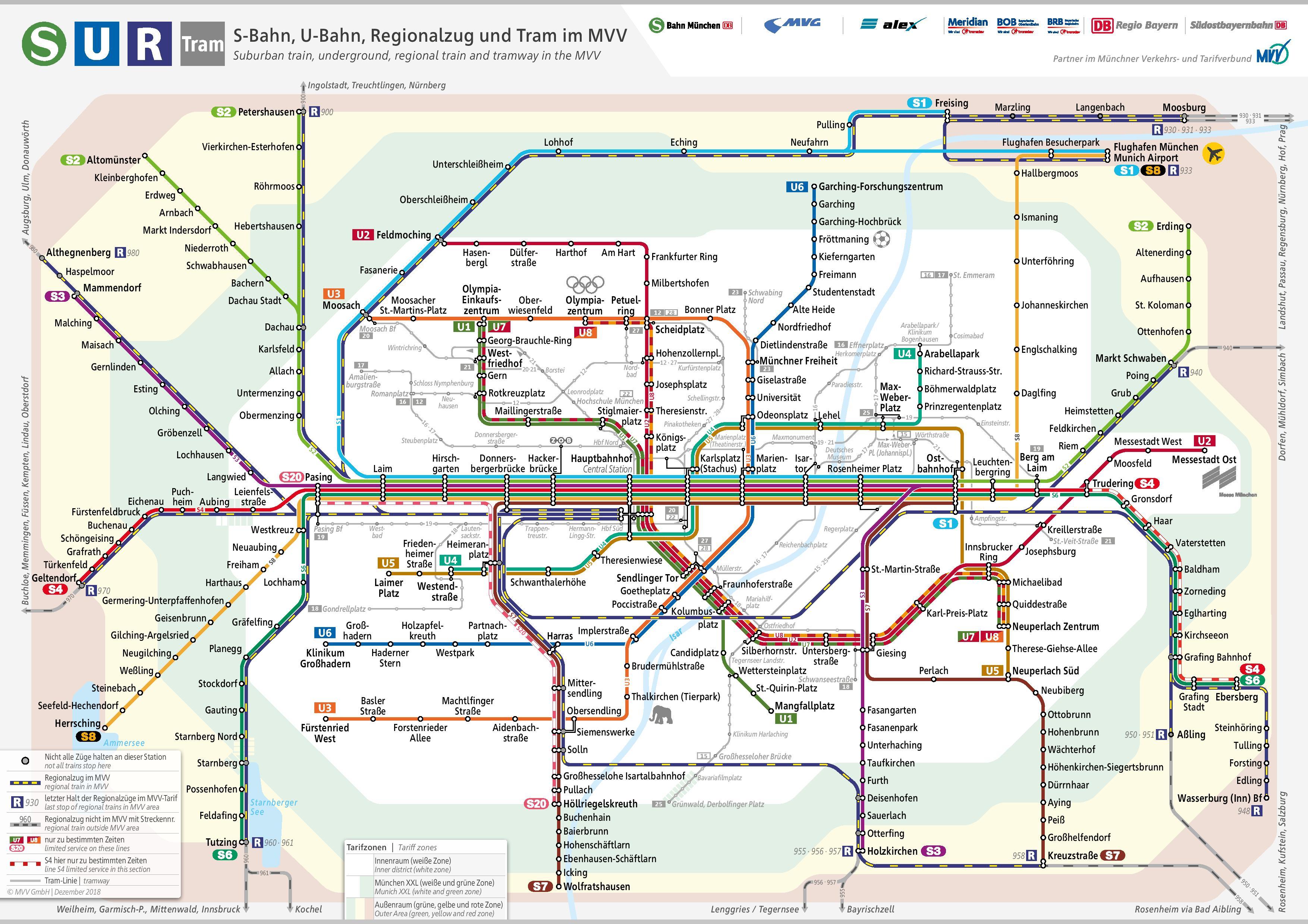 Map Of Munich Train Railway Lines And Railway Stations Of Munich