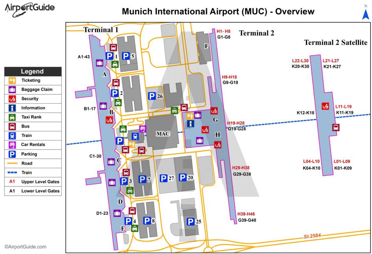 Munich airport terminal map