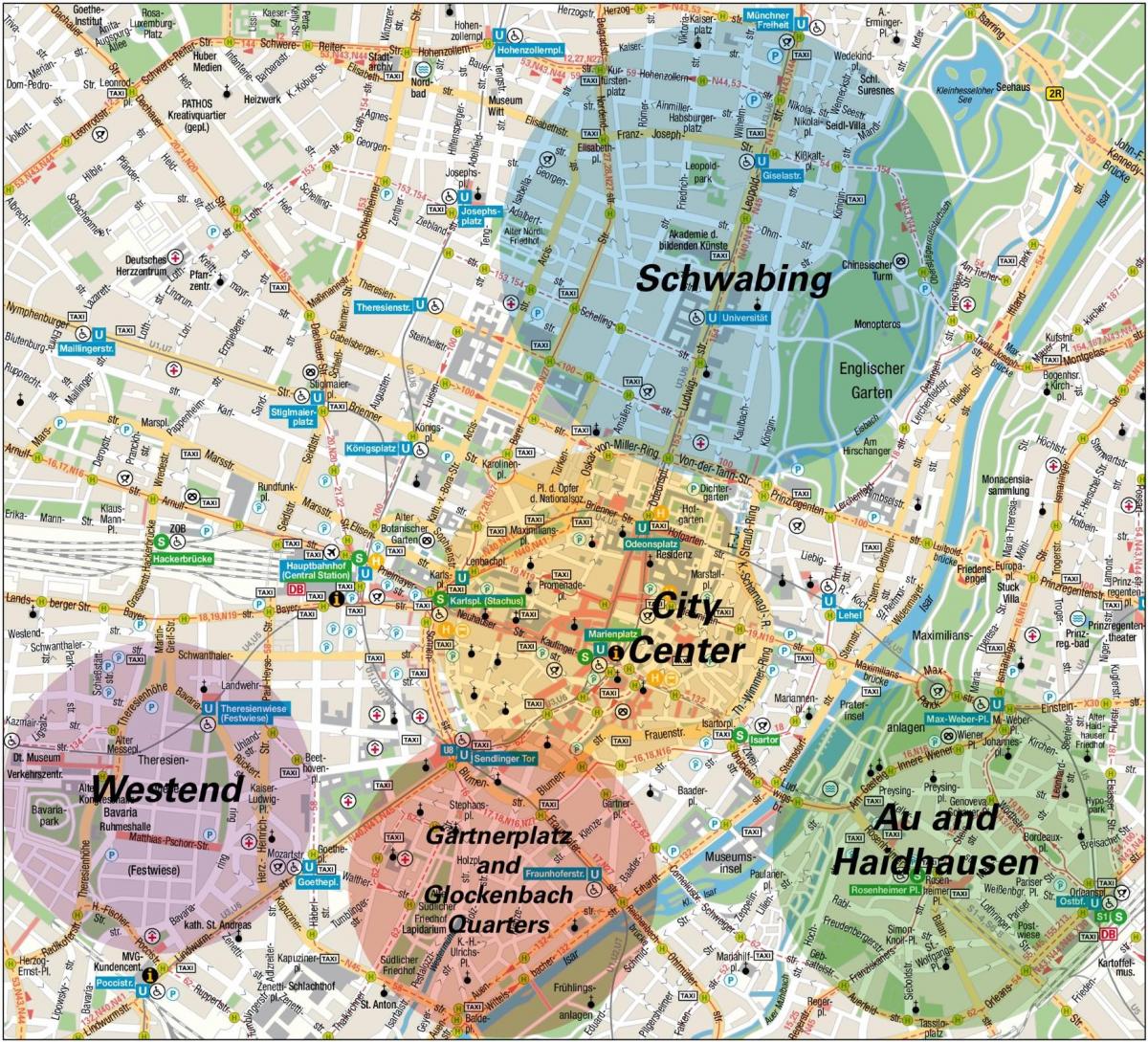 Munich neighborhoods map