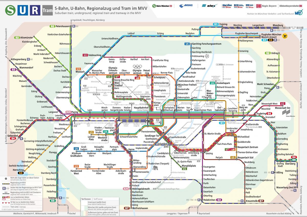 Munich railway stations map