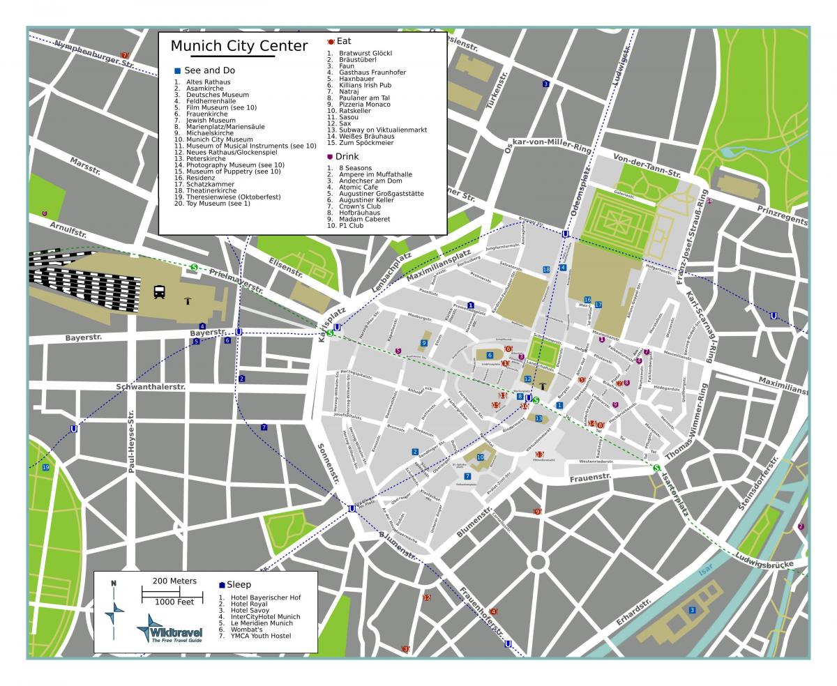 Munich walking tours map